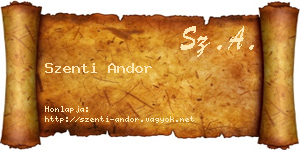 Szenti Andor névjegykártya